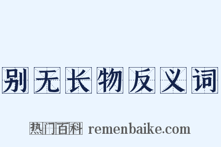 别无长物反义词是什么意思的图片